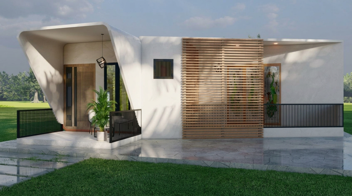 1 BHK cottage 3D render 1