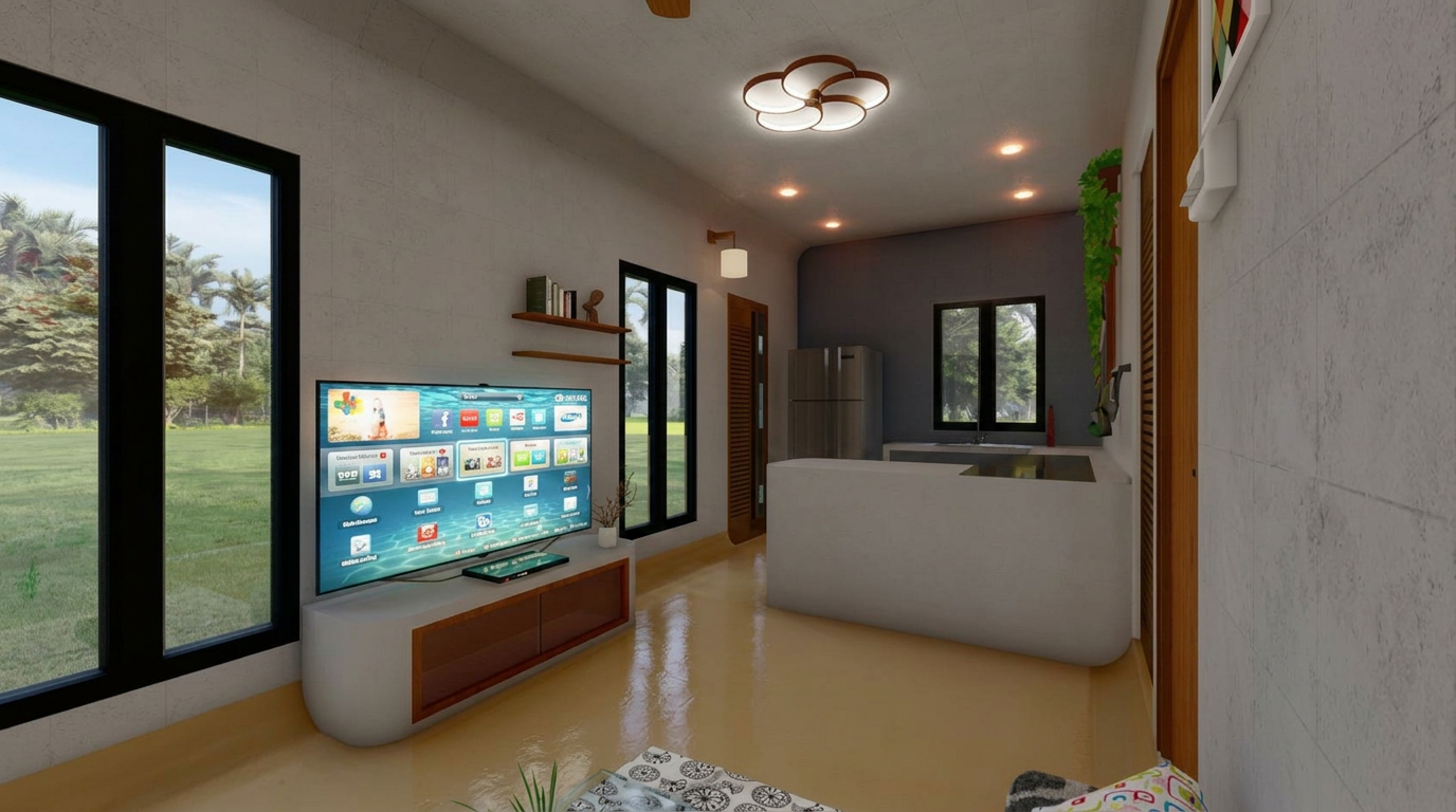 1 BHK cottage 3D render 2