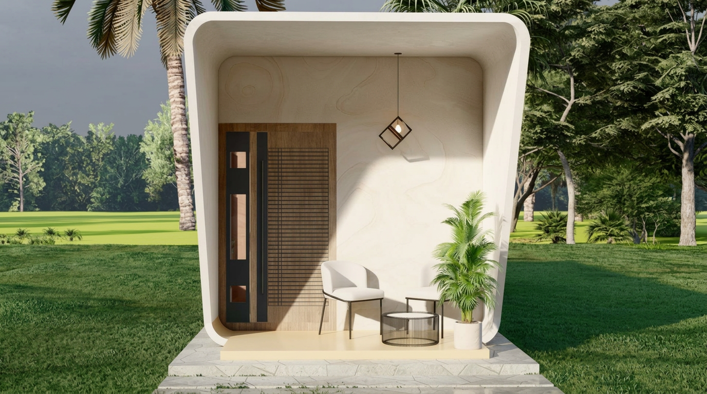 Studio cottage 3D render 1