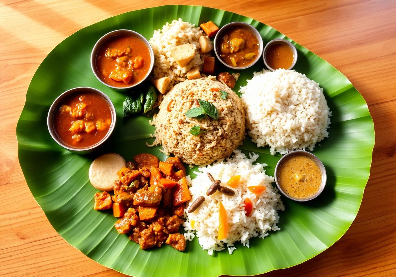 Traditional South Indian Ayurvedic meal